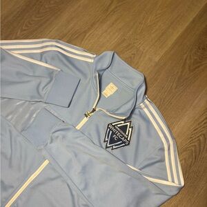 Adidas Originals MLS VANCOUVER WHITECAPS full Zip Up Hoodie Size Large Blue